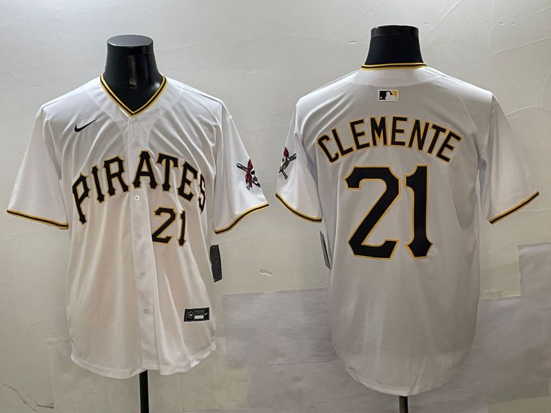Men Pittsburgh Pirates #21 Clemente White Game 2025 Nike MLB Jersey style 1